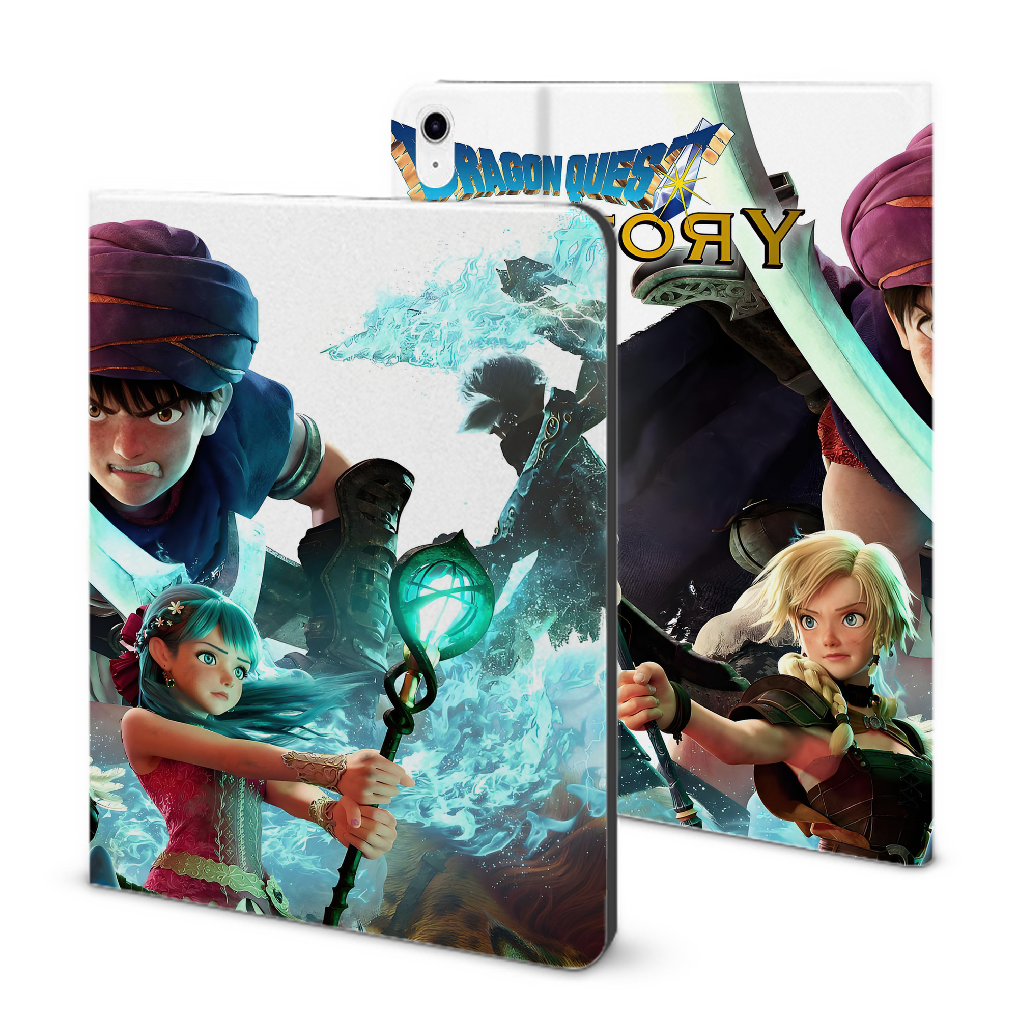 （画像用） ドラゴンクエスト Doragon Kuesuto Dragon Quest IPad ケース ブック型 PUレザー TPU 耐衝撃 軽量 薄型 ペン収納なし 全面保護 IPad 各モデル対応